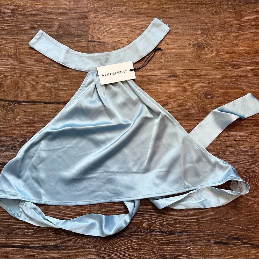 We wore what NWT silk blue top